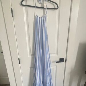 This photo does this dress no justice, Beautiful blue and white striped maxi